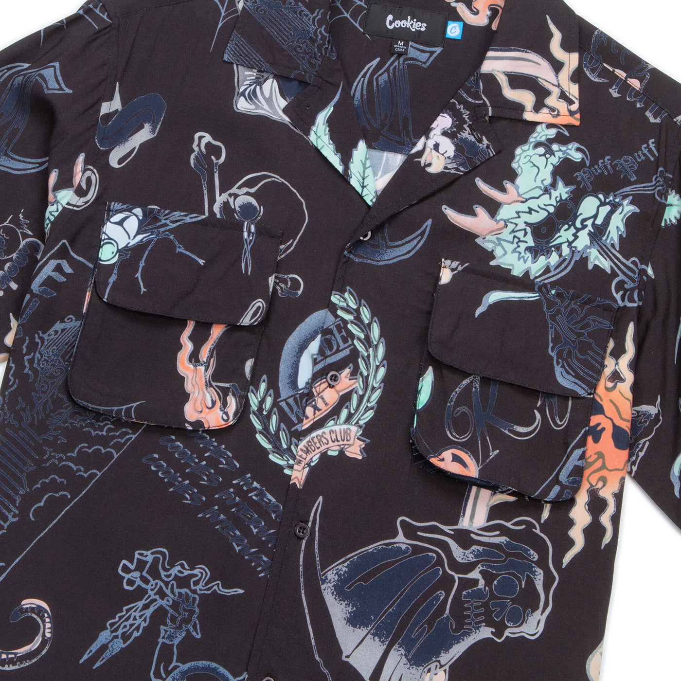 HEAVEN CAN WAIT VACA SS WOVEN SHIRT washed black