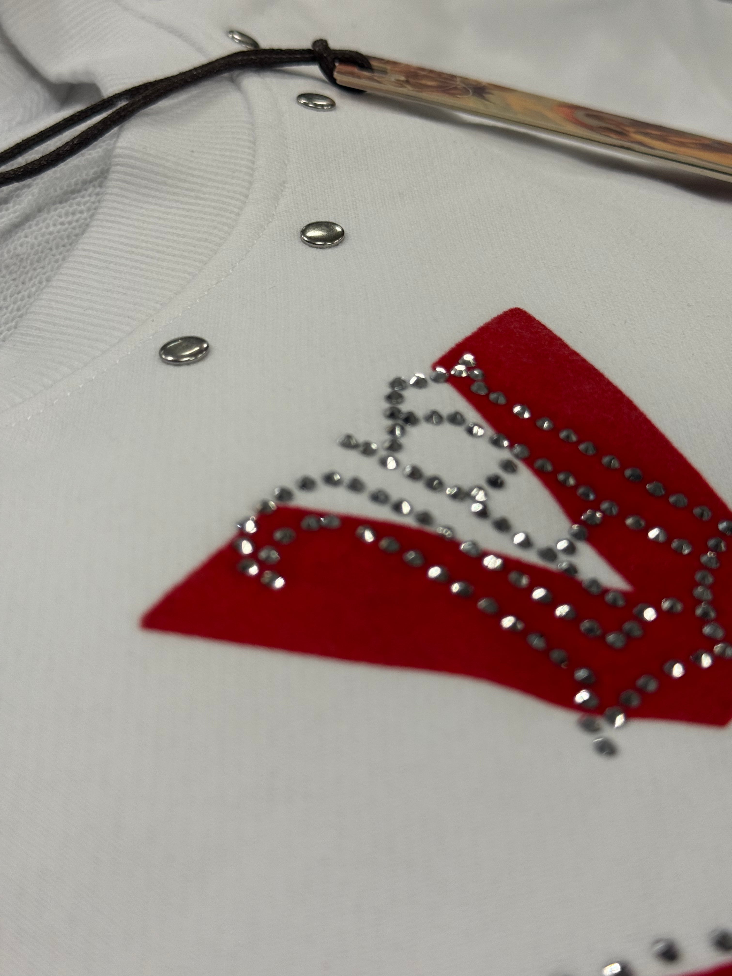 Vision Cropped Shirt  HF5500 White/Red