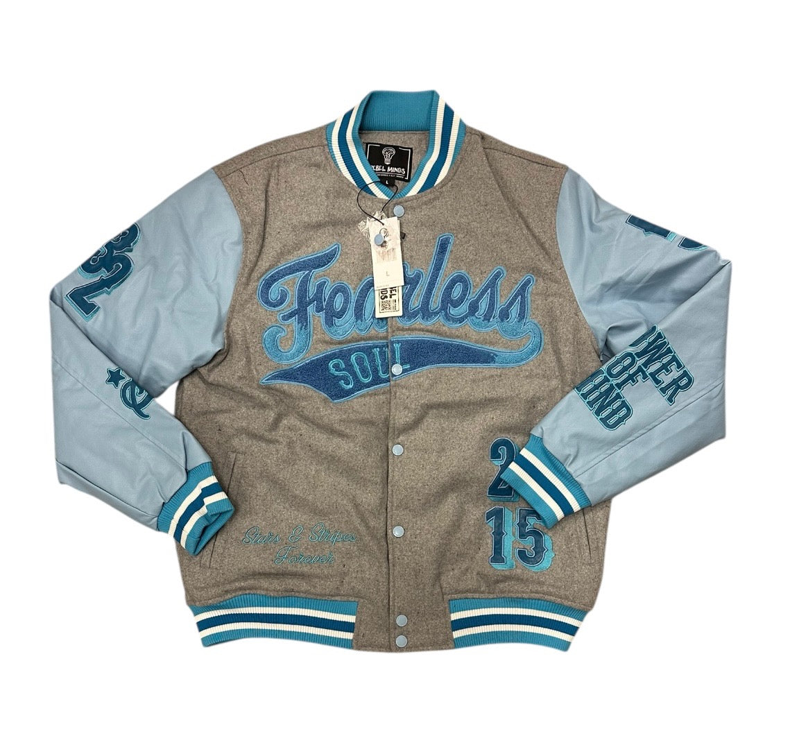 PARADISE REBEL MIND VARSITY JACKET GREY 142-515