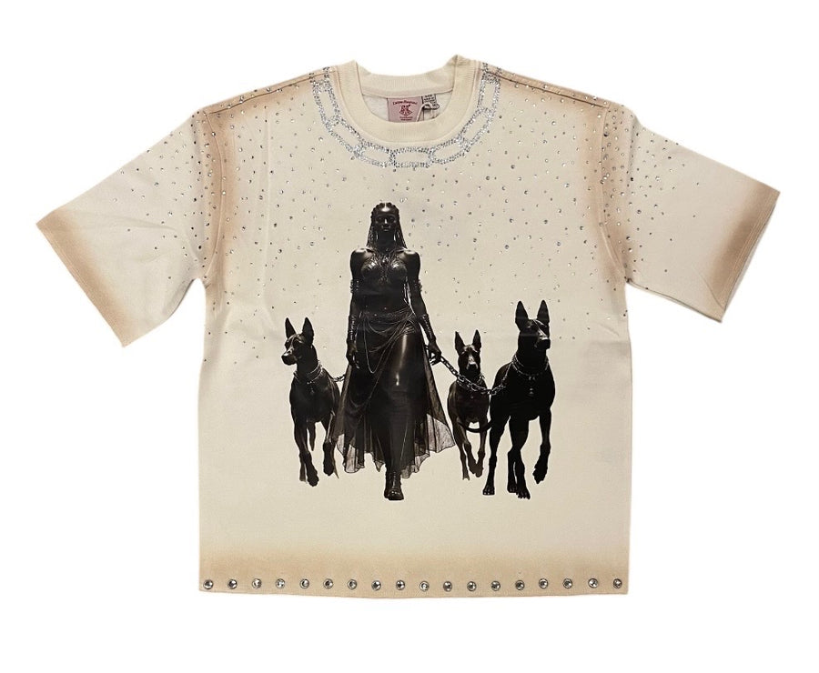 Dog Chain cropped shirt OFF WHITE