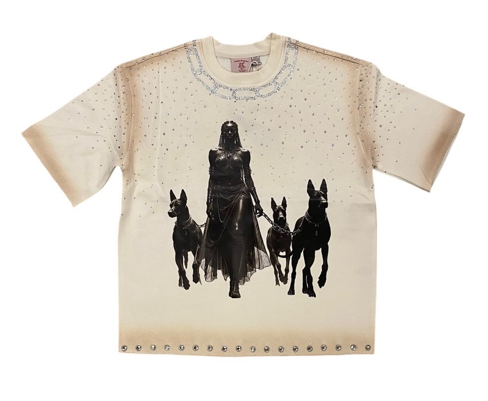 Dog Chain cropped shirt OFF WHITE