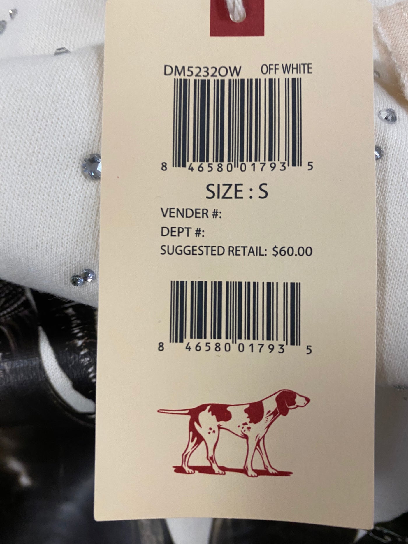 Dog Chain cropped shirt OFF WHITE