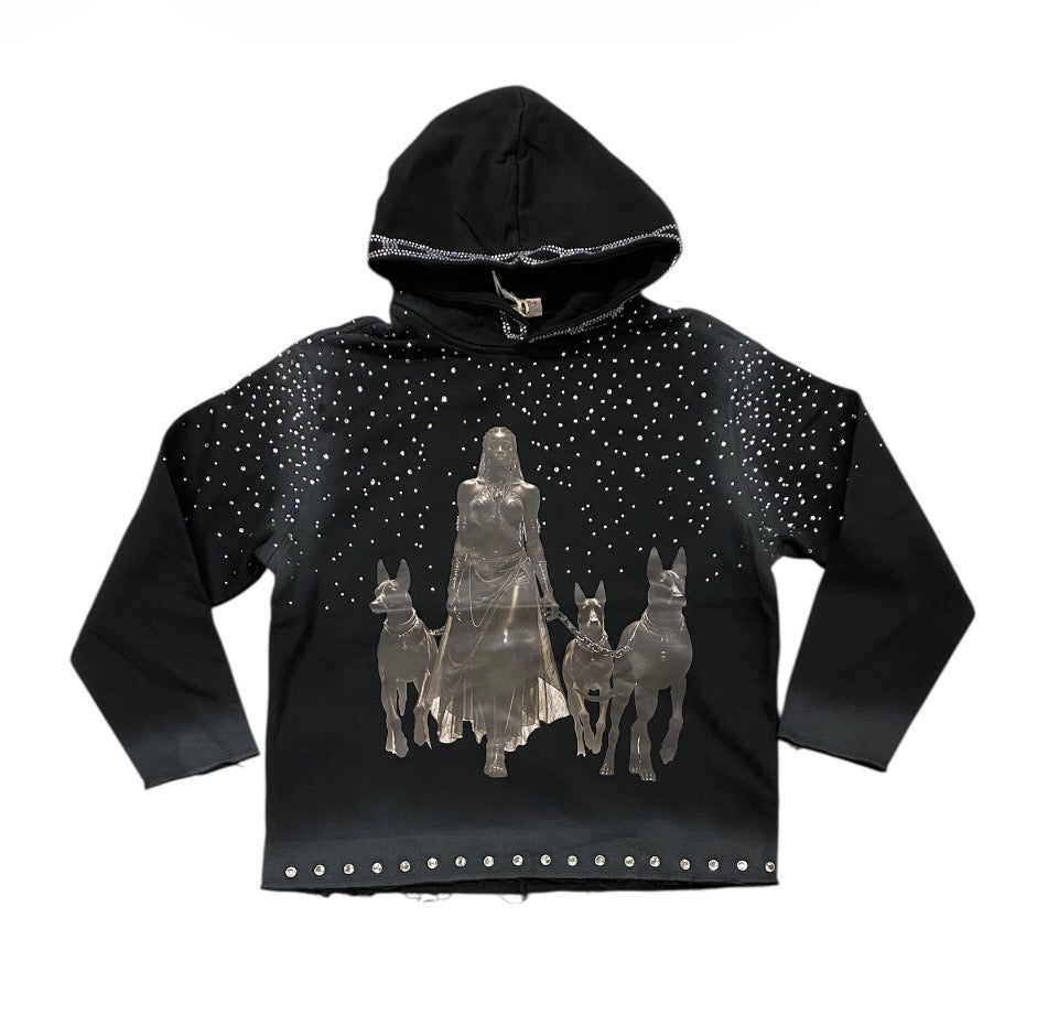 DOG CHAIN HOODIE BLACK DM5227K