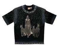 Dog Chain cropped shirt BLACK DM5232BK