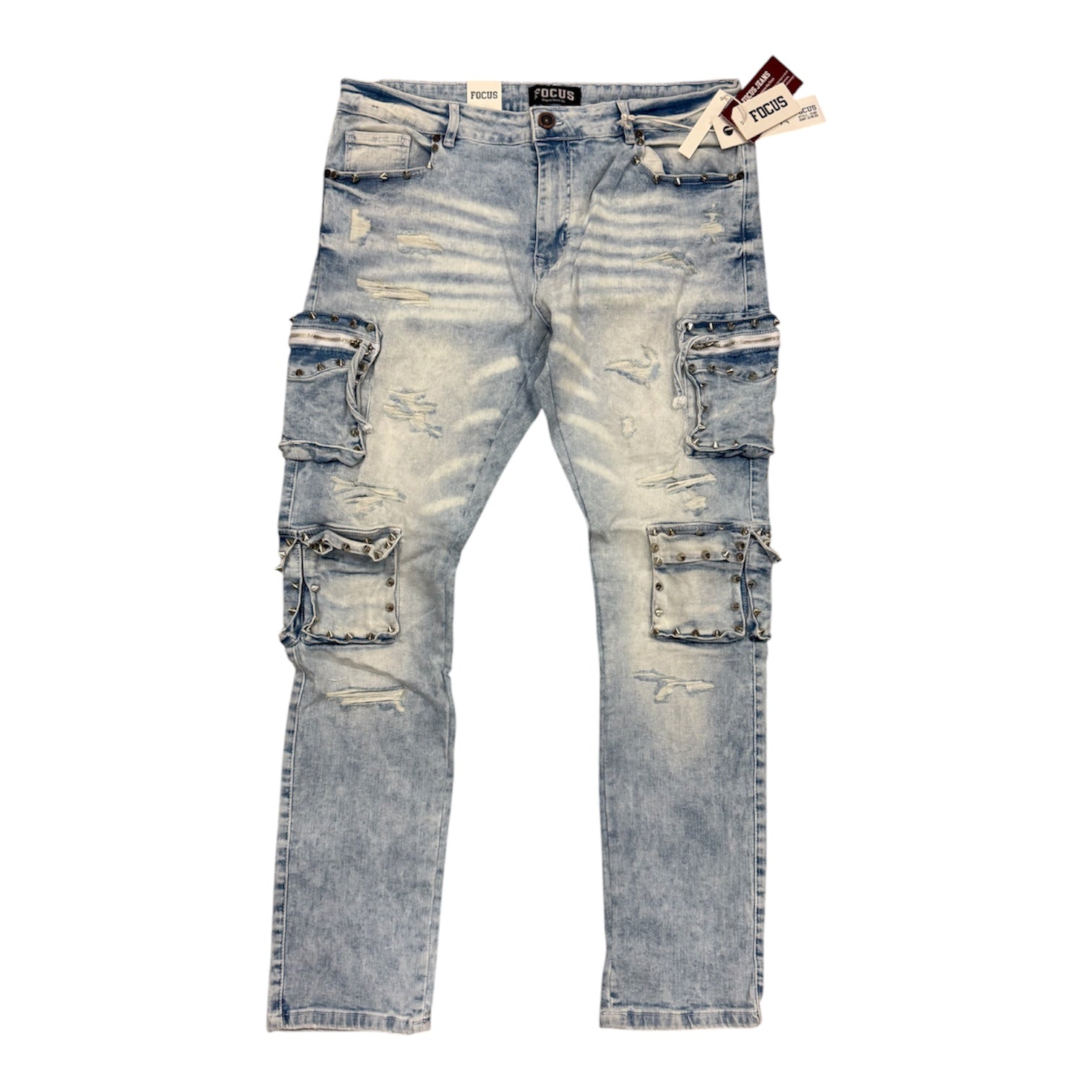 Ice blue cargo denim jeans FOCUS 2401