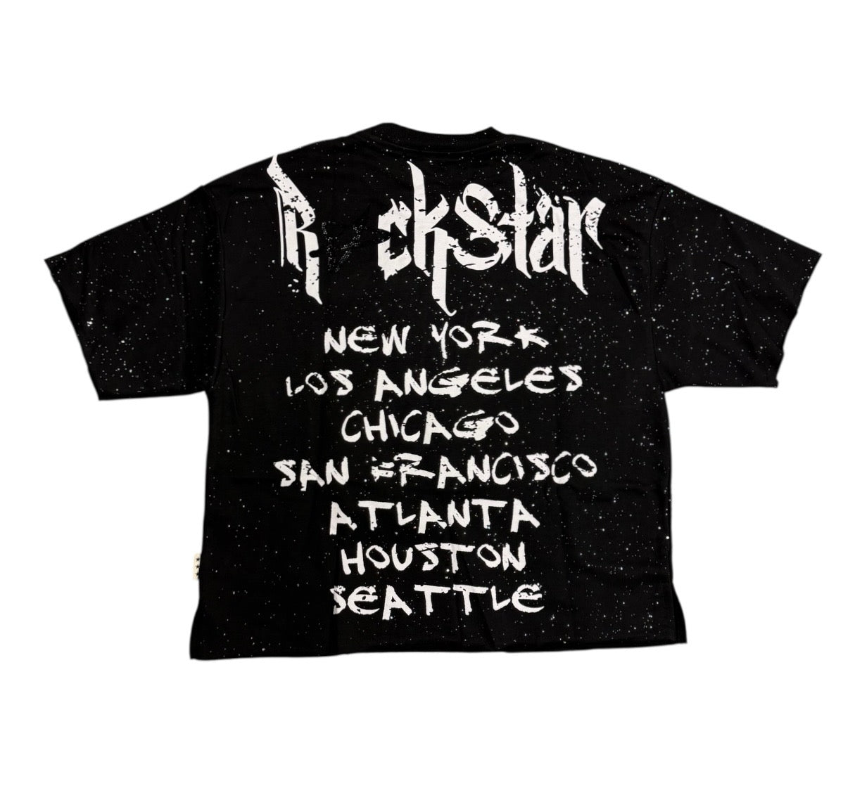 "ROCK STAR" Cropped T-Shirt Black T1225C