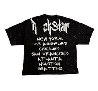 "ROCK STAR" Cropped T-Shirt Black T1225C
