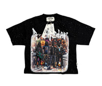 "ROCK STAR" Cropped T-Shirt Black T1225C