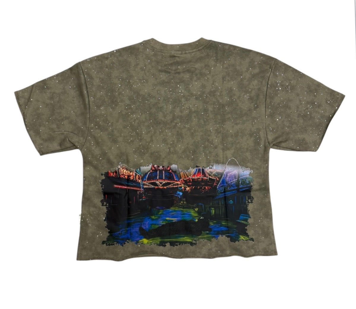 "CULTURE" Cropped T-Shirt Washed Peppermint T1353