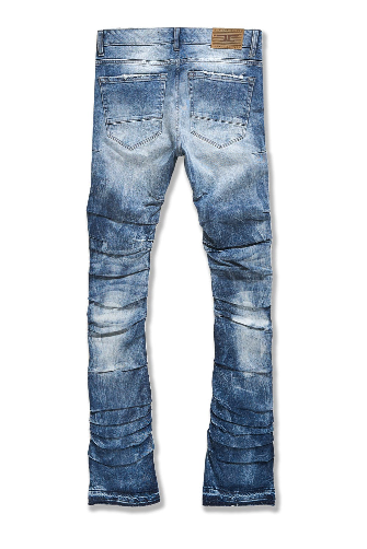 MARTIN STACKED - RIPPLE EFFECT DENIM AGED WASH Jeans