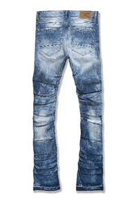MARTIN STACKED - RIPPLE EFFECT DENIM AGED WASH Jeans
