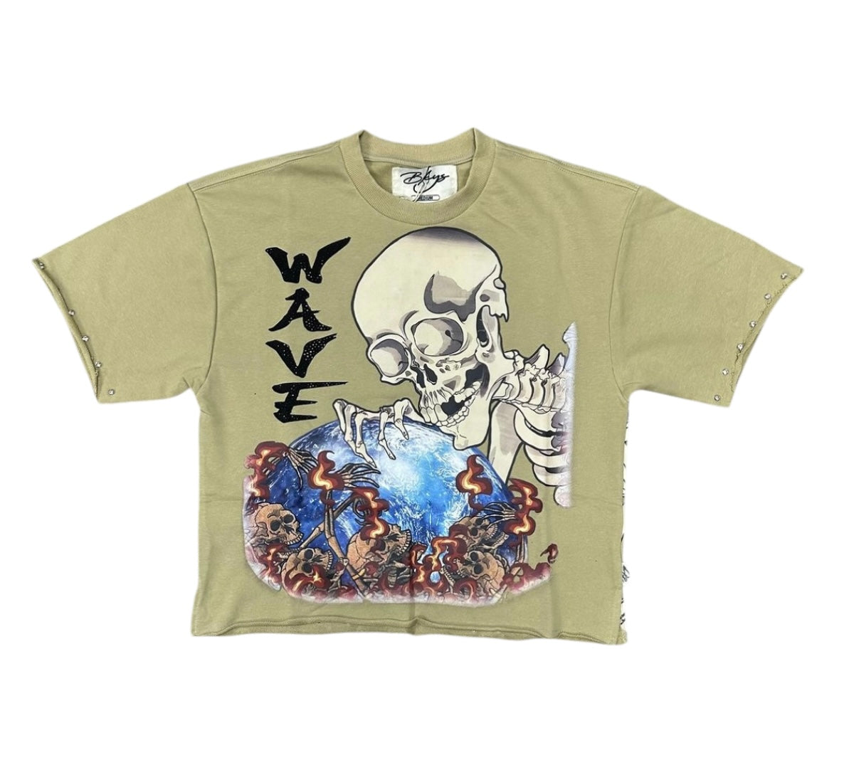 "WAVE" F-TERRY CROPPED TEE