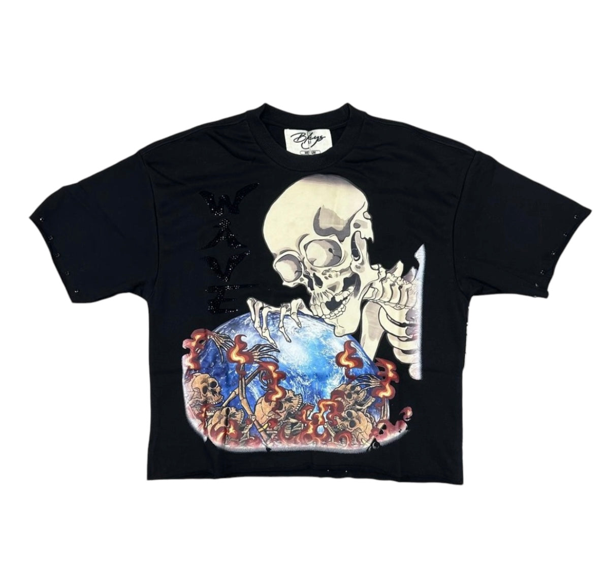 "WAVE" F-TERRY CROPPED TEE