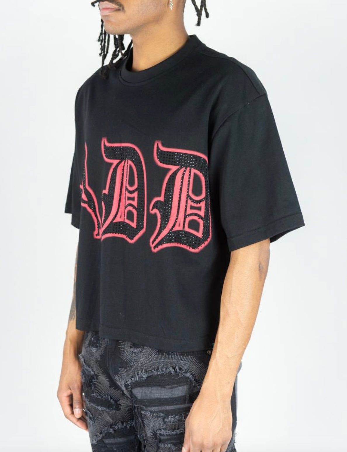 ADDICT CROPPED TEE 751-132 black