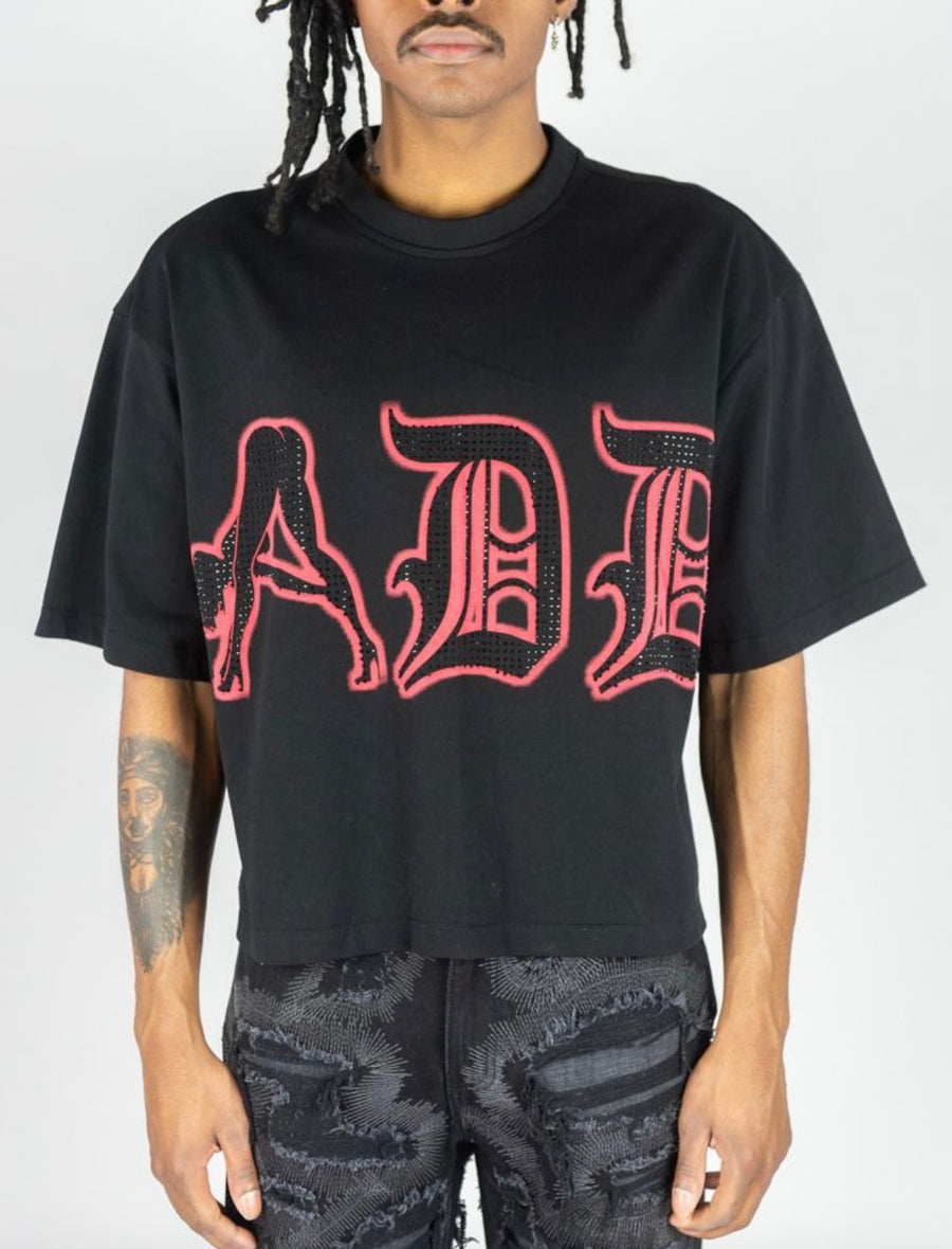 ADDICT CROPPED TEE 751-132 black