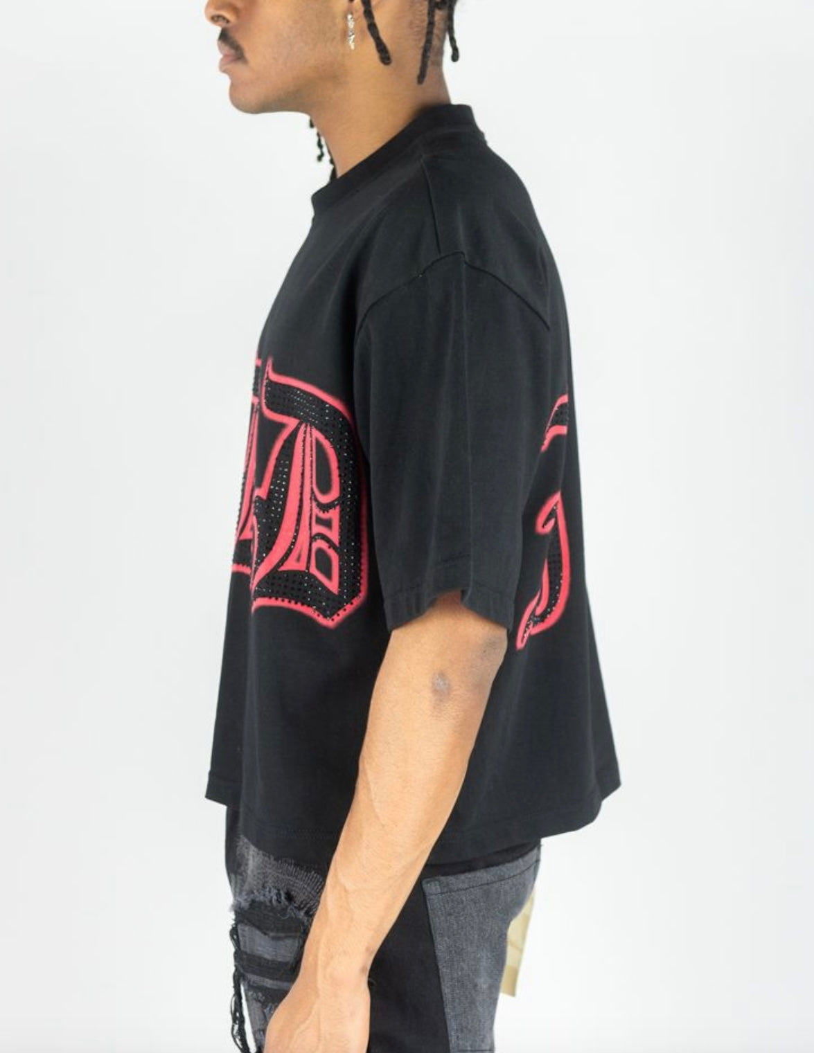 ADDICT CROPPED TEE 751-132 black