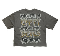 Exorcist crop shirt T1357 grey