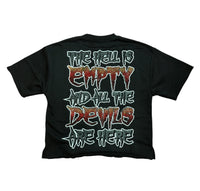 Exorcist crop shirt T1357 Black