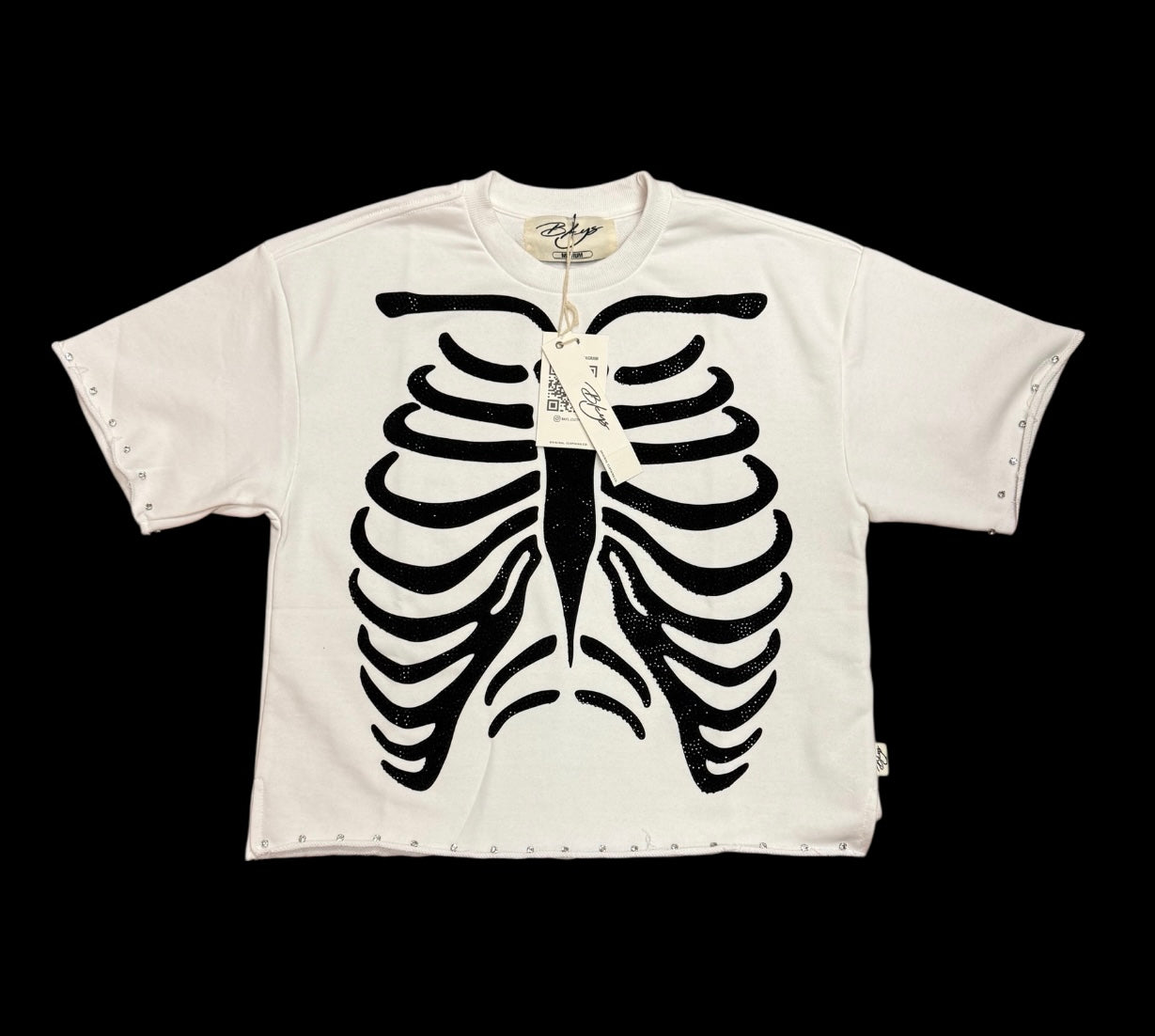 "HURT" F-TERRY CROPPED T-SHIRT t1285c