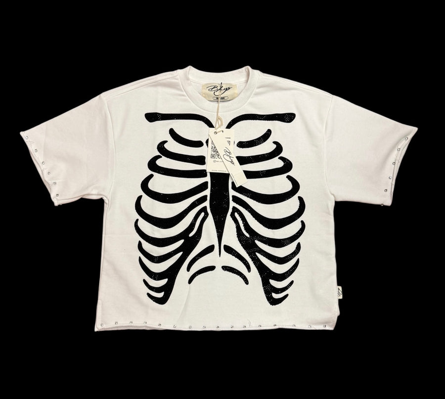 "HURT" F-TERRY CROPPED T-SHIRT t1285c