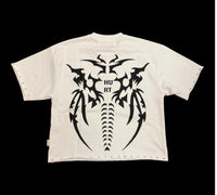 "HURT" F-TERRY CROPPED T-SHIRT t1285c