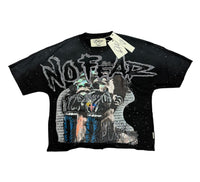 "NO FEAR" Cropped T-Shirt Black T1385