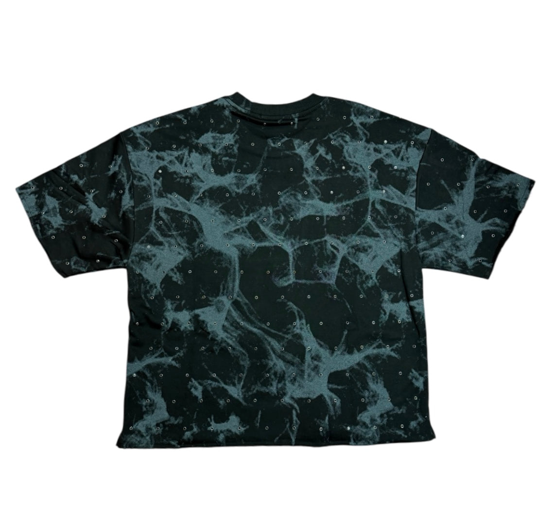 "ESCAPE" Cropped T-Shirt Washed Black T1410
