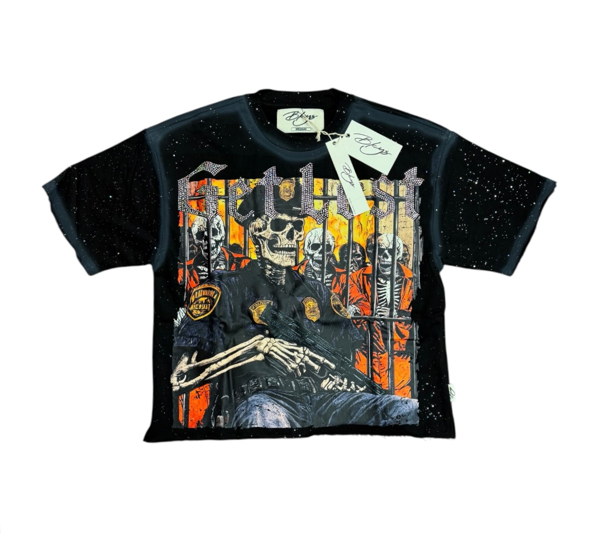 "GET LOST" Cropped Tshirt Black T1391