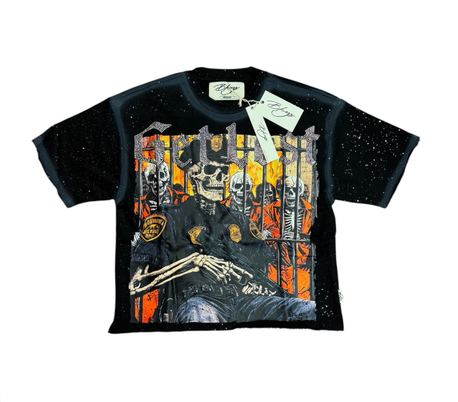 "GET LOST" Cropped Tshirt Black T1391