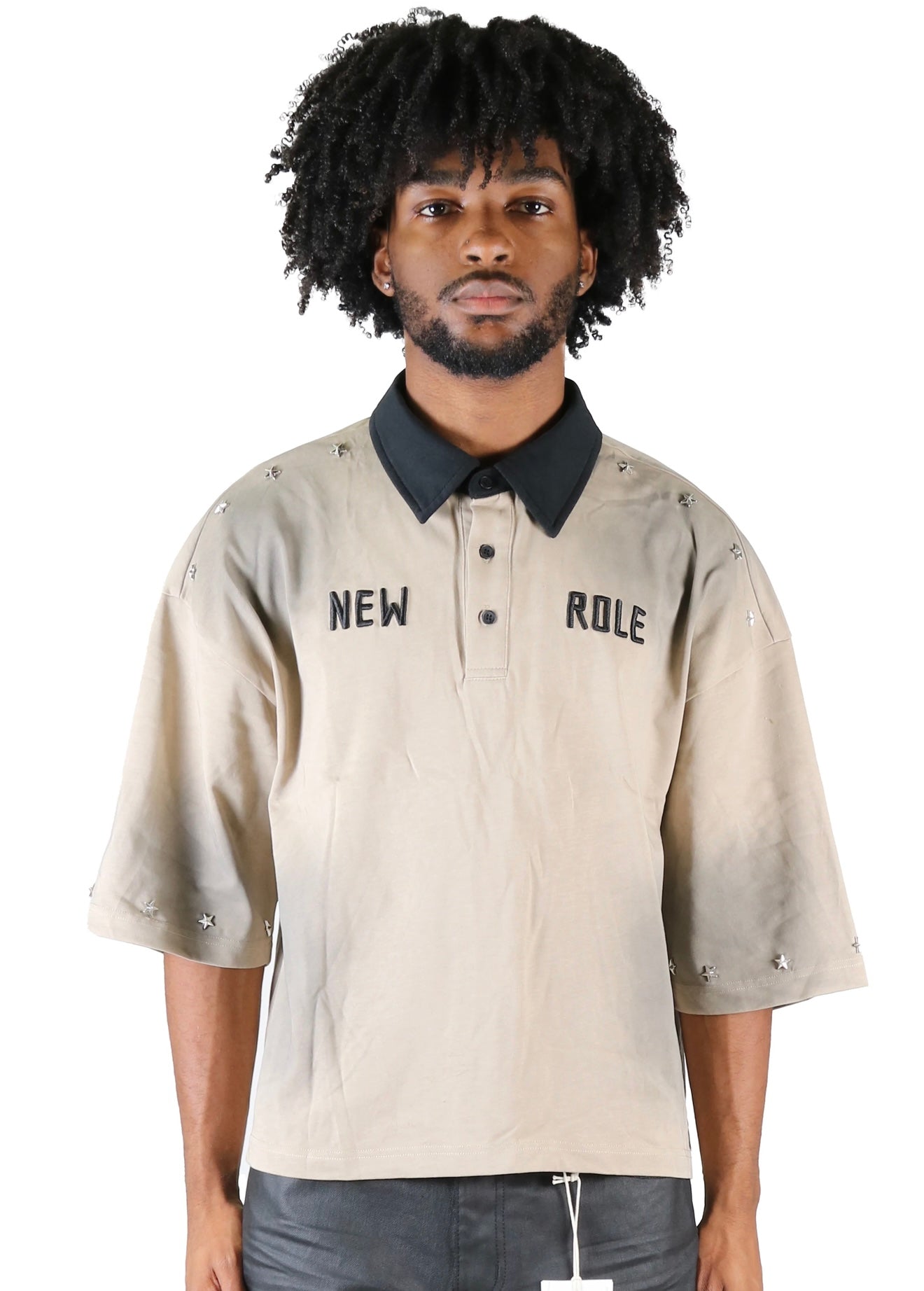 FIESTA Men's S/N Jersey 3/4 Sleeve Crop Top Polo