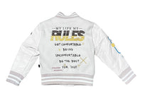 VUE KIDS Melton Body with Faux Leather Sleeve Varsity Jacket kj-7850k