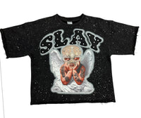 SLAY cropped shirt T5205 black