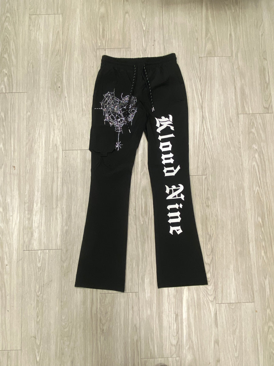Windbreaker Stack Pants Black p24214 | upstairs