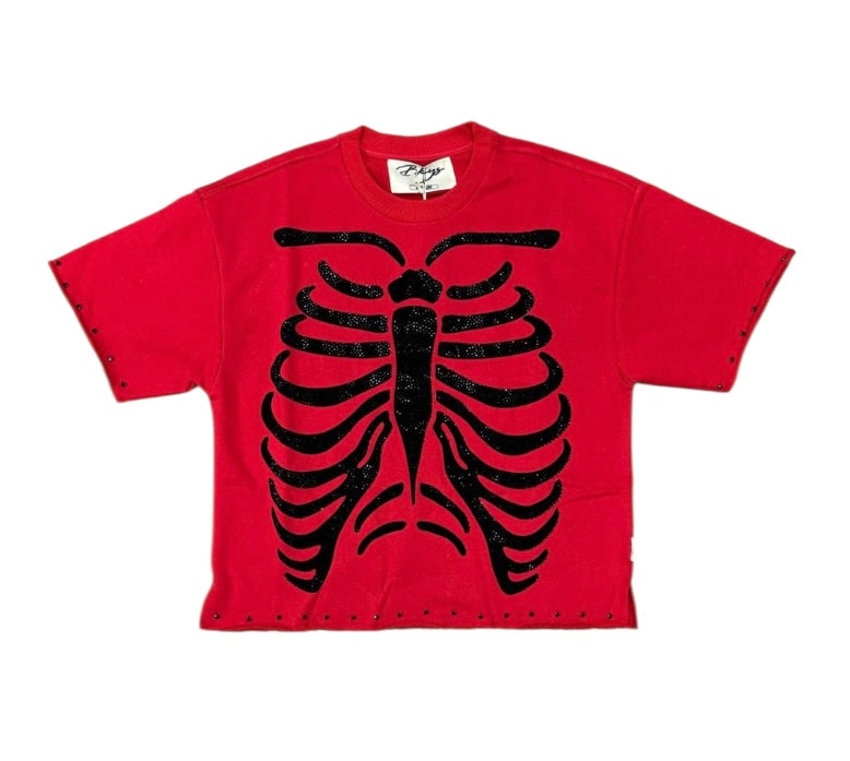 "HURT" F-TERRY CROPPED T-SHIRT t1285c