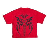 "HURT" F-TERRY CROPPED T-SHIRT t1285c