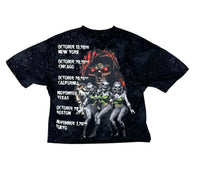 "HELLFEST" F-TERRY CROPPED T-SHIRT Black washed T1321c