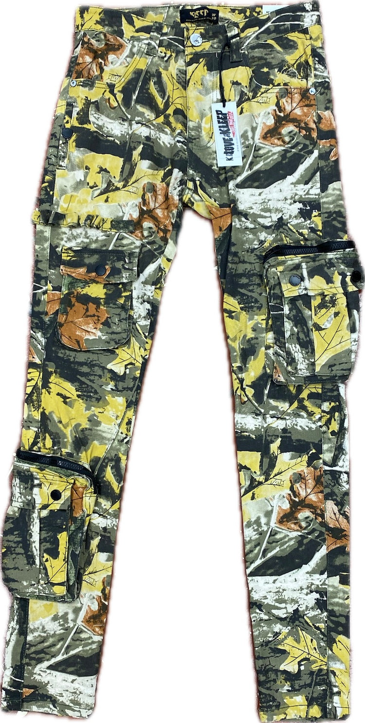 Men’s Kleep Kanta Yellow Camo Cargo Jeans