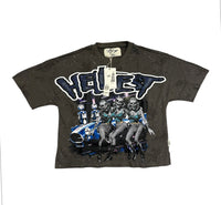"HELLFEST" F-TERRY CROPPED T-SHIRT WASED GREY T1321c