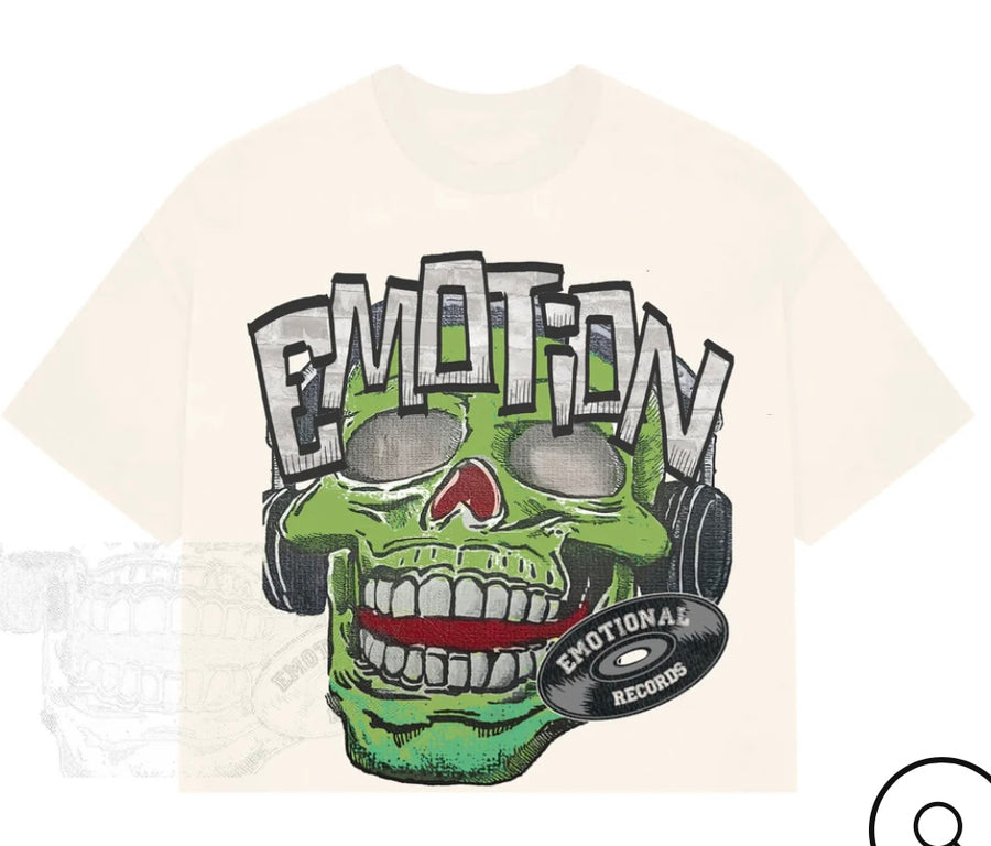 Cream “Monster” Cropped Tee