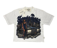 Money race cropped shirt White T1515