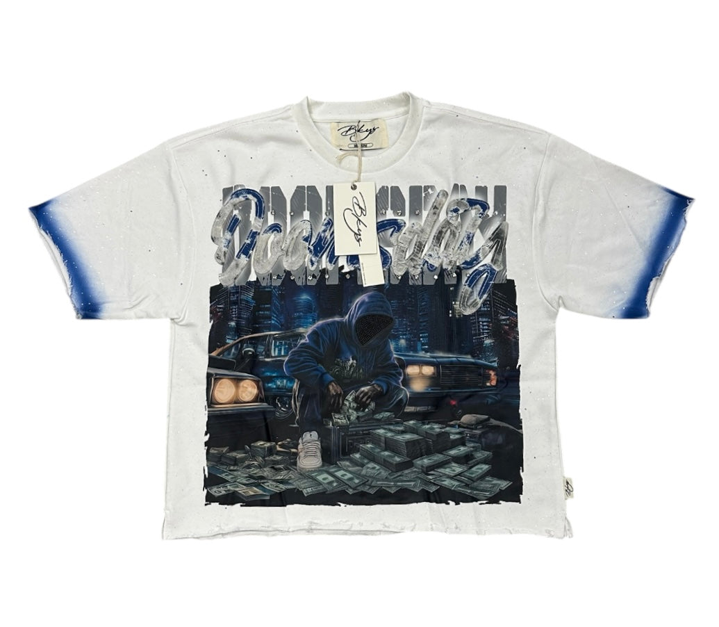 Dooms Day cropped shirt White  T1455