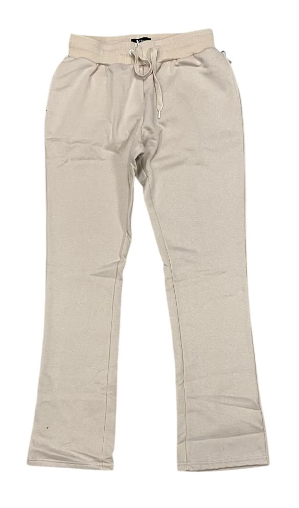 Undrtd Beige Plain Sweat Stacks Pants