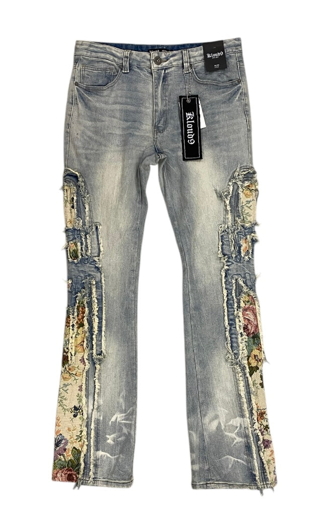 Kloud9 Stacked Floral Jeans