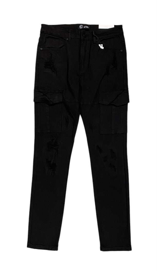Cargo Jet Black Jeans