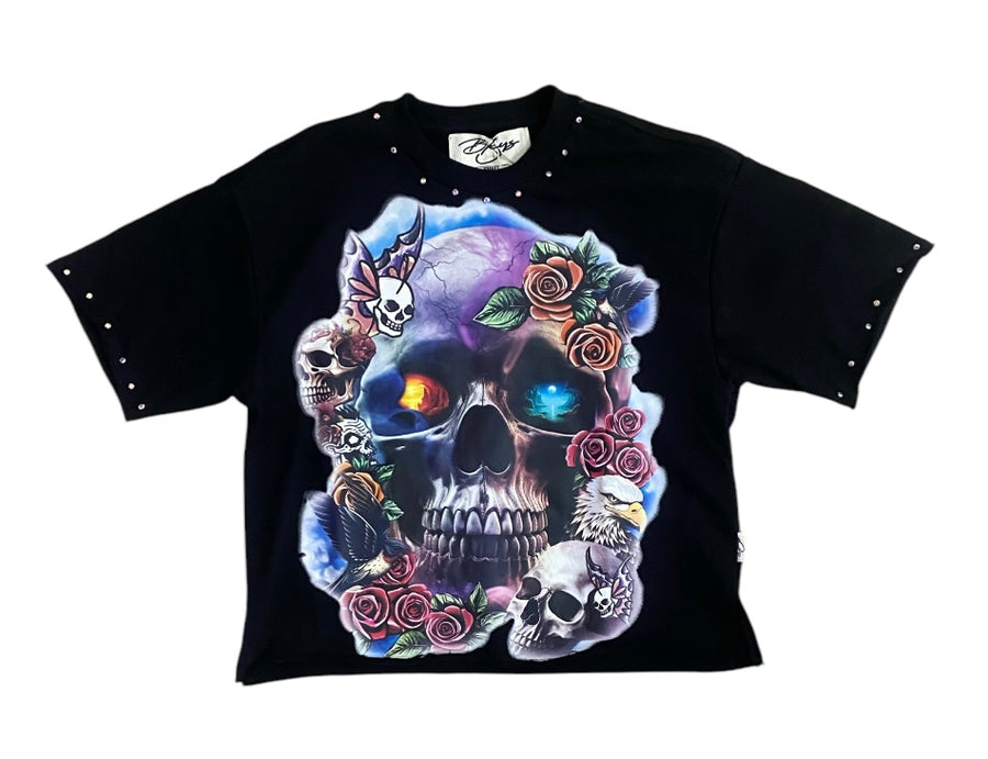 Skull Cropped T-Shirt T1257ķ