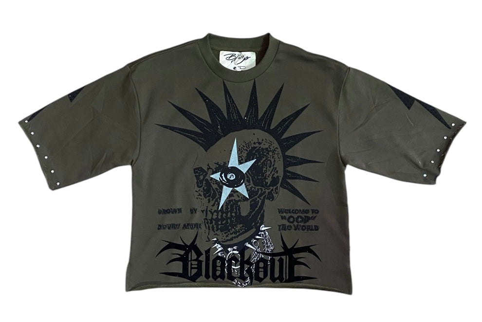 Blackout Cropped T-Shirt T1118A