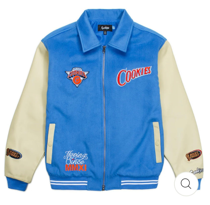 FULL CLIP MELTON WOOL VARSITY JACKET