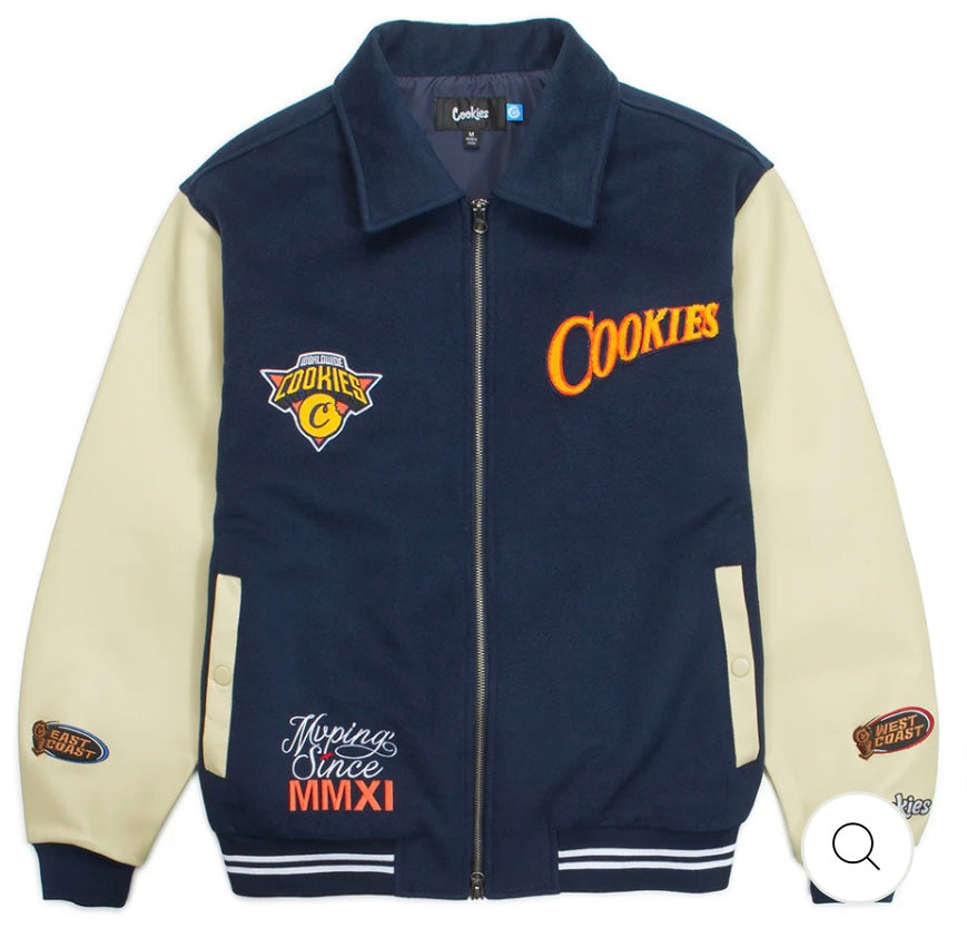 FULL CLIP MELTON WOOL VARSITY JACKET