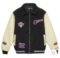 FULL CLIP MELTON WOOL VARSITY JACKET