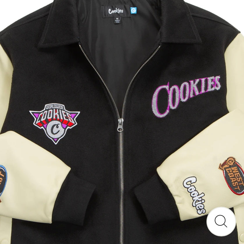 FULL CLIP MELTON WOOL VARSITY JACKET